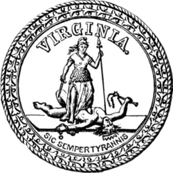 Anverso del Sello de Virginia (1875)