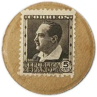 5 cts. Blasco Ibáñez. Marrón oscuro.