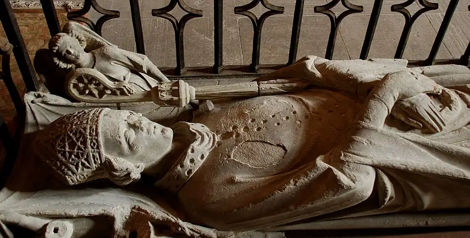 Efigie yacente de Arnaldo Barbazán, siglo&nbsp;XIV