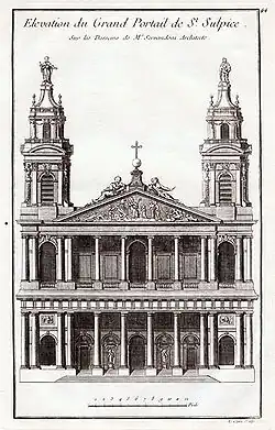Primer proyecto de la fachada de San Sulpicio, 1732