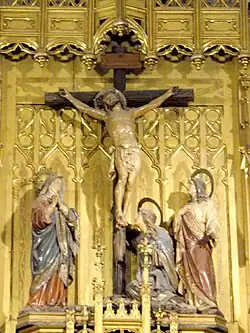 Calvario del retablo de la iglesia de Santa María de Sestao en Vizcaya en el País Vasco (España).