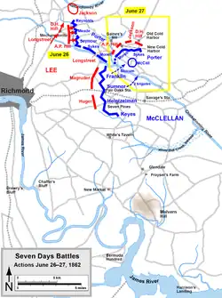26–27 de junio de 1862. Batallas de Mechanicsville y Gaines's Mill.
