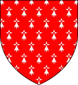 Contraarmiño de plata en campo de Gules