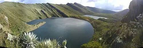Foto aérea de las lagunas de Siecha
