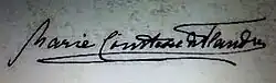 Firma de María de Hohenzollern-Sigmaringen
