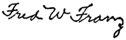 Firma de Frederick William Franz