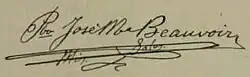 Firma de José María Beauvoir