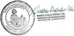 Firma de Mario Aurelio Poli