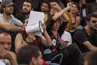 Simona Levi en el 15M Barcelona