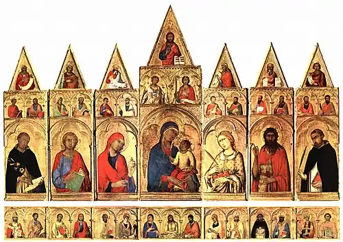 El llamado "políptico de Santa Catalina de Alejandría",[89]​ de Simone Martini, 1320.