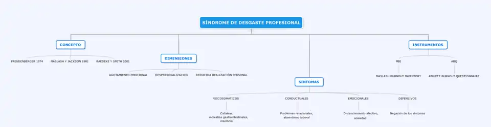 Mapa conceptual del síndrome de burnout