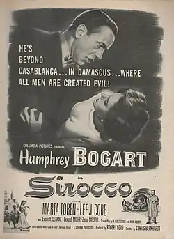 Imagen del póster de la película Sirocco en 1951