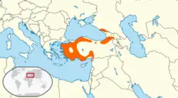 Distribución aproximada del trepador de Krüper en Oriente Próximo.