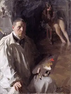 Autorretrato con modelo, 1896.