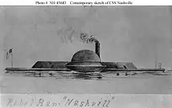 Bosquejo del ironclad CSS Nashville.