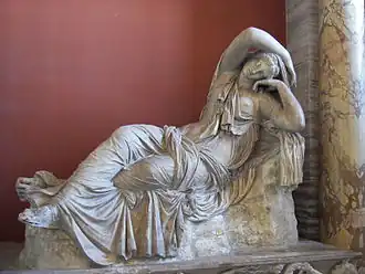 Ariadna dormida, copia romana de una escultura helenística, museo del Vaticano.