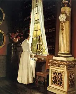 Morning coffee, c. 1910.