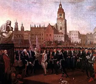 "Juramento de Tadeusz Kosciuszko en el mercado antiguo de Cracovia" (1797).