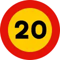 TR-301-20 Prohibición velocidad máxima a 20 km/h
