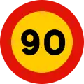 TR-301-90 Prohibición velocidad máxima a 90 km/h