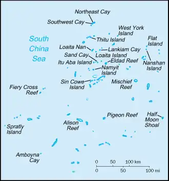 Mapa de las islas Spratly