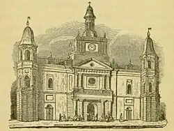 Grabado de la catedral en 1845.