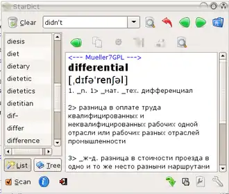 StarDict screenshot.