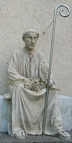 Estatua de san Willibaldo en la iglesia de Pasing (Múnich)