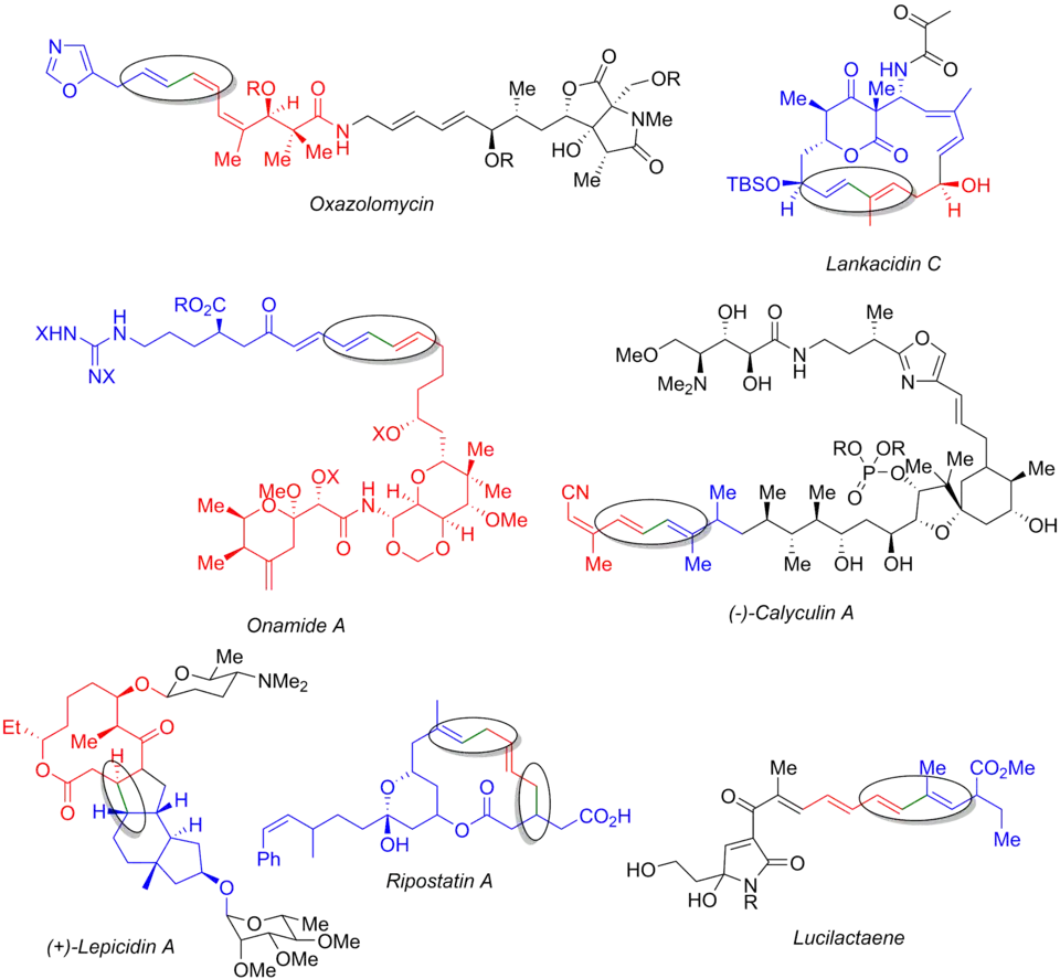 Una variedad de síntesis totales qué uso de marca del Stille reacción