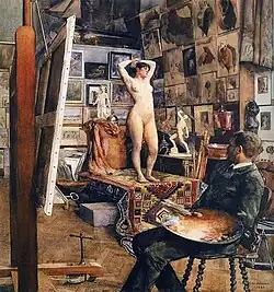 Escena de un estudio (1890).