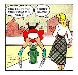 Angela hace preguntas en Suzie Comics, febrero de 1952. La imagen es de dominio público.