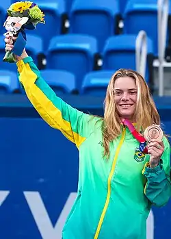 Laura Pigossi durante los Juegos Olímpicos de Verano de Tokio 2020