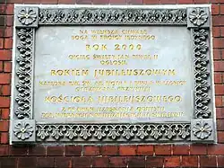 Placa conmemorativa del Jubileo de 2000
