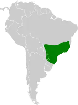 Distribución geográfica de la tangara coronada.