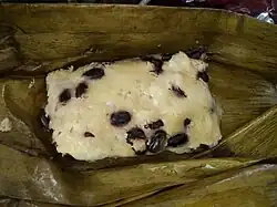Tamal de frijol típico de Xochiapulco.