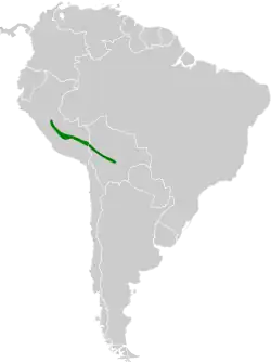 Distribución geográfica de la tangara azulinegra moteada.