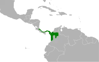 Distribución geográfica de la tangara cenicienta.