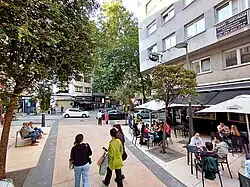 Terrazas en la calle peatonal Ángel Senra