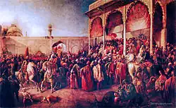 Pintura de una reunión pública