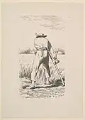 Grabado de Lavieille sobre el dibujo original de Millet, 1853.[36]​
