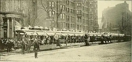Tranvías frente al hotel en 1891