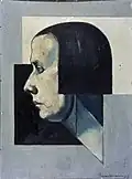 Retrato van Pétro (Nelly van Doesburg), de perfil, de Theo van Doesburg, ca. 1922.[61]​