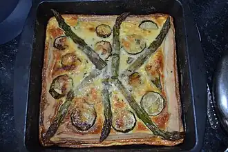 Tian de calabacines y espárragos