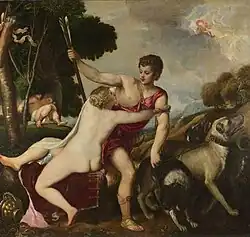 Tiziano Vecellio, Venus y Adonis, 1555, Londres, National Gallery