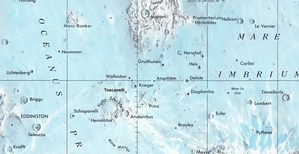 Localización de Toscanelli (centro de la imagen)