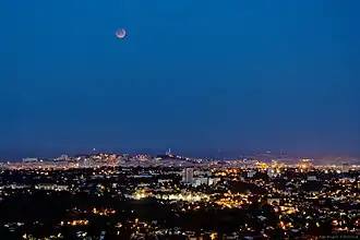 Eclipse lunar total en Marsella, Francia