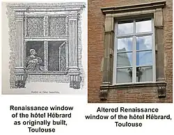 Hôtel Hébrard, modificación de una ventana.