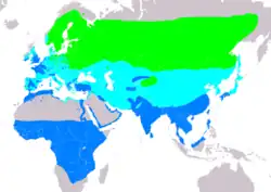 Distribución de Tringa ochropus