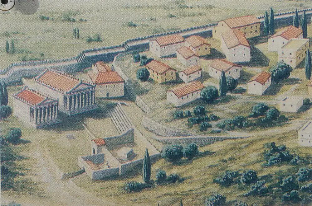 30:Santuario del suroeste Cibeles (abajo), recinto inferior y recinto superior. 10:Muralla de Troya VI (derecha).