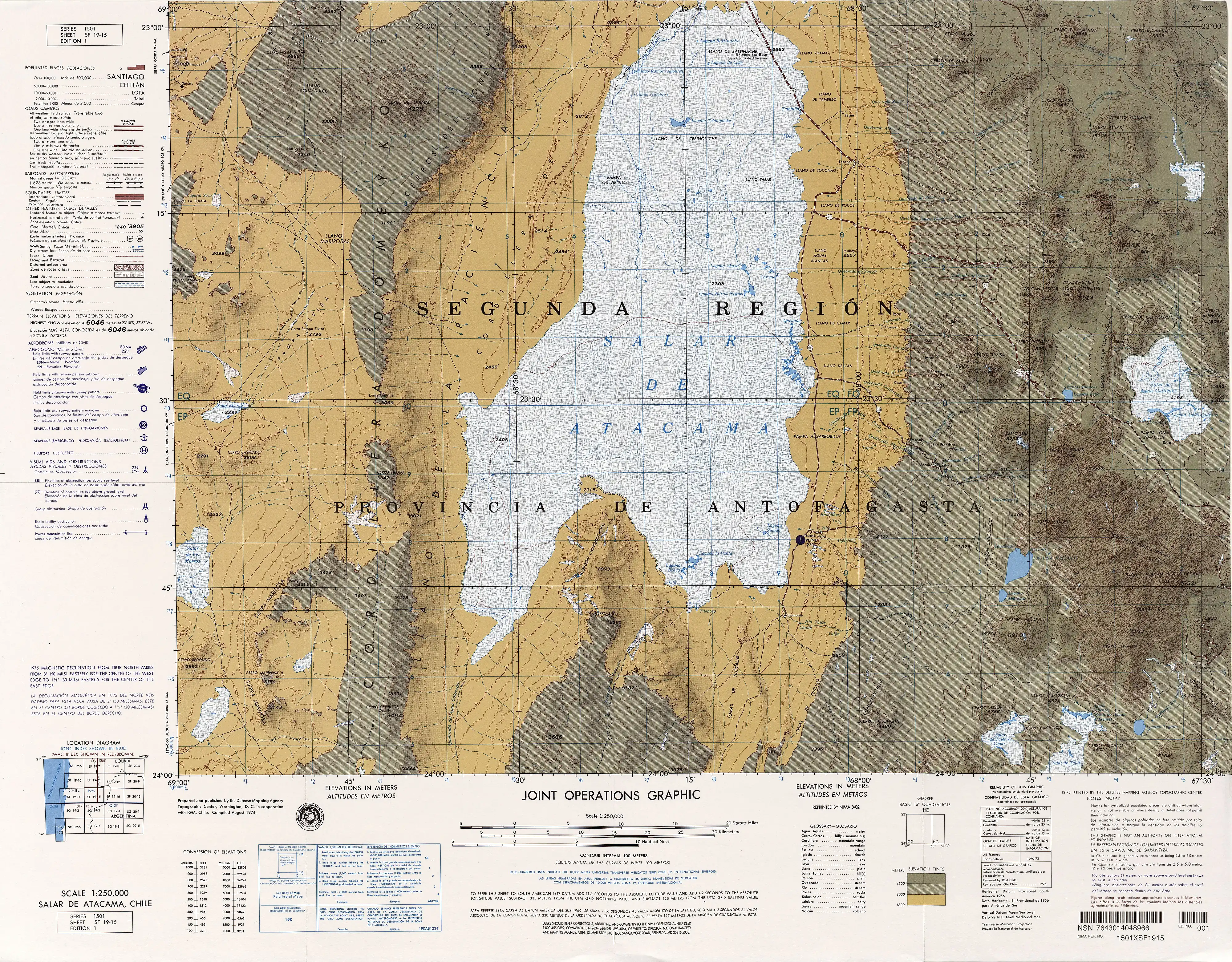 Mapa de la zona publicado por las Fuerzas Armadas de los Estados Unidos de América.